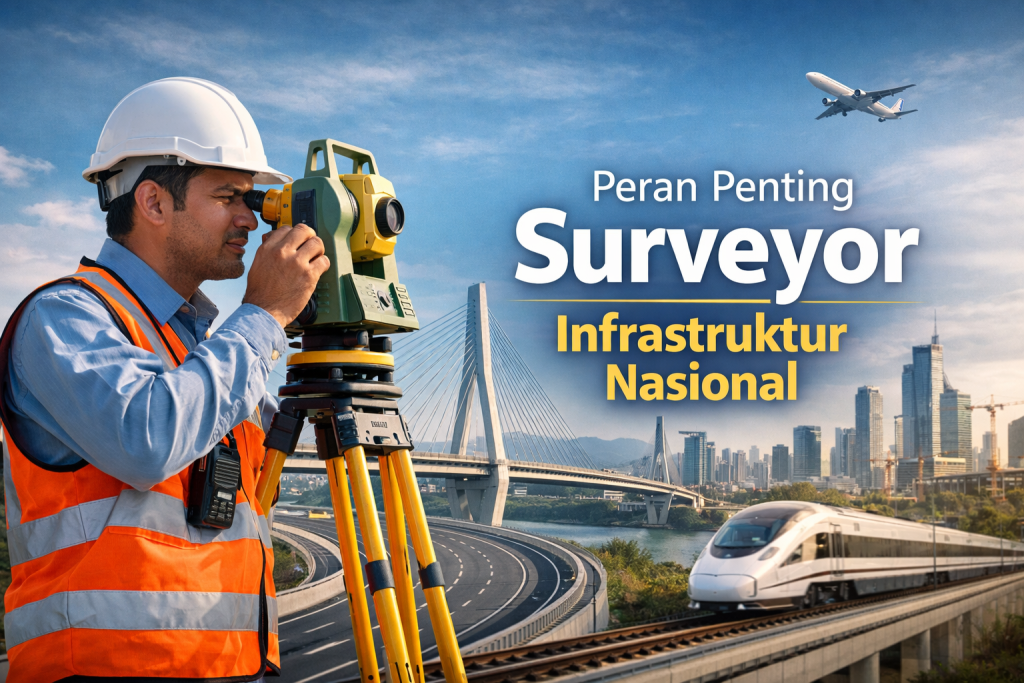 peran surveyor dalam proyek infrastruktur nasional menggunakan alat ukur total station