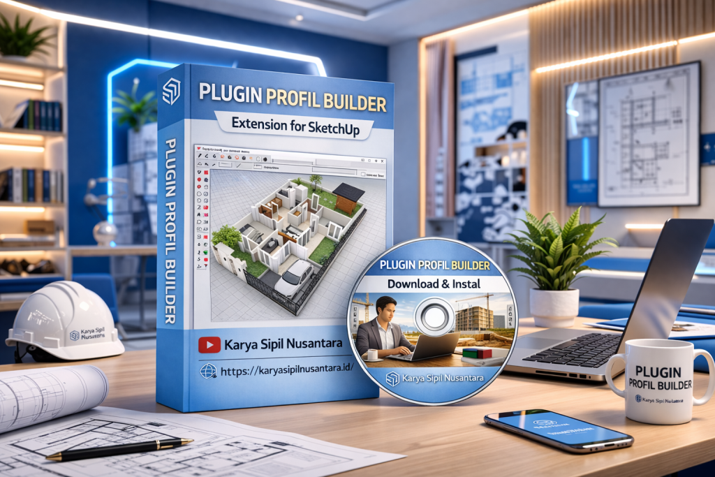 Cara download dan instal Plugin Profil Builder 4 di SketchUp dengan langkah mudah dan cepat