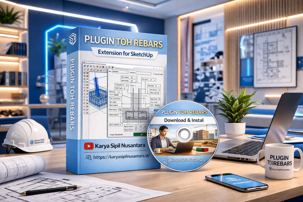 cara download dan instal plugin TOH REBARS di SketchUp untuk membuat tulangan beton